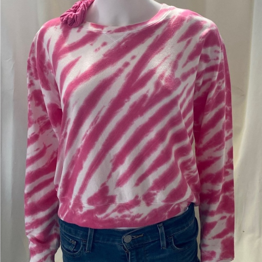 Sundown By Splendid Womens Tie-Dye Sweater Pink Size Large L Pullover